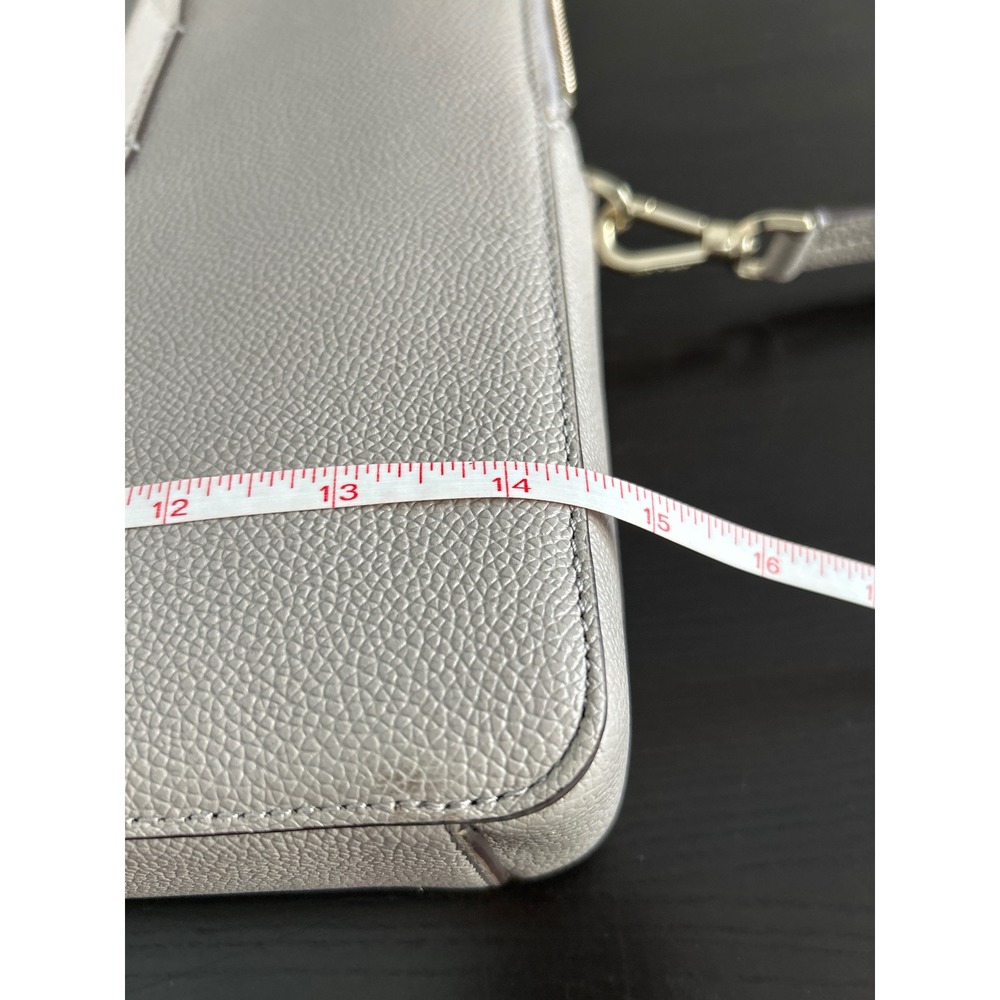 Kate Spade Grey Pebbled Leather Laptop Bag Briefcase Crossbody Messenger Bag - Picture 10 of 12